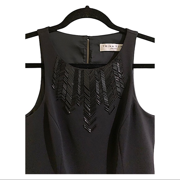 Trina Turk Dress Cocktail Black Dress Chic & Elevated Sleeveless Dress Size 4 - Picture 5 of 16